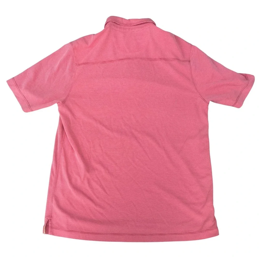 Johnston & Murphy Mens Coral Pink Modal Blend Short Sleeve Polo Shirt Size M‎